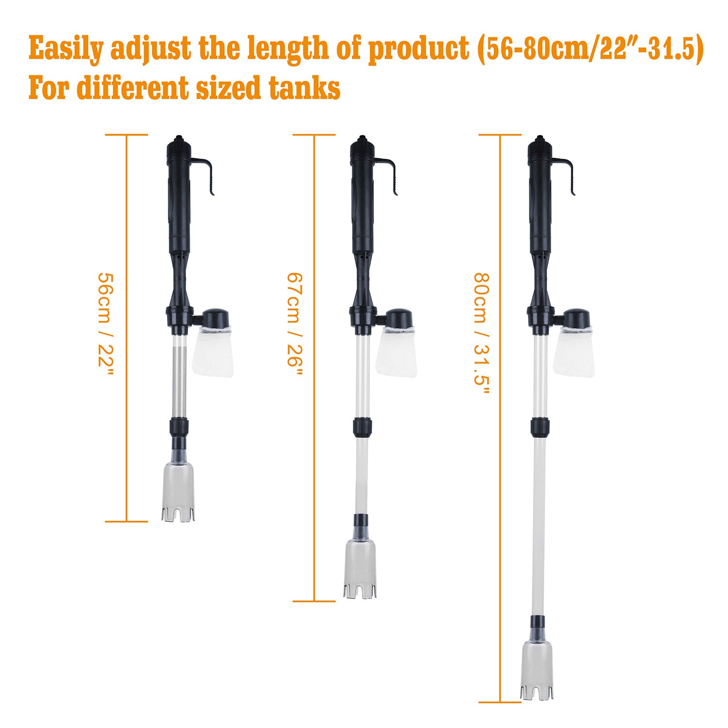 Battery-Operated Aquarium Vacuum Gravel Cleaner For Fish Tank