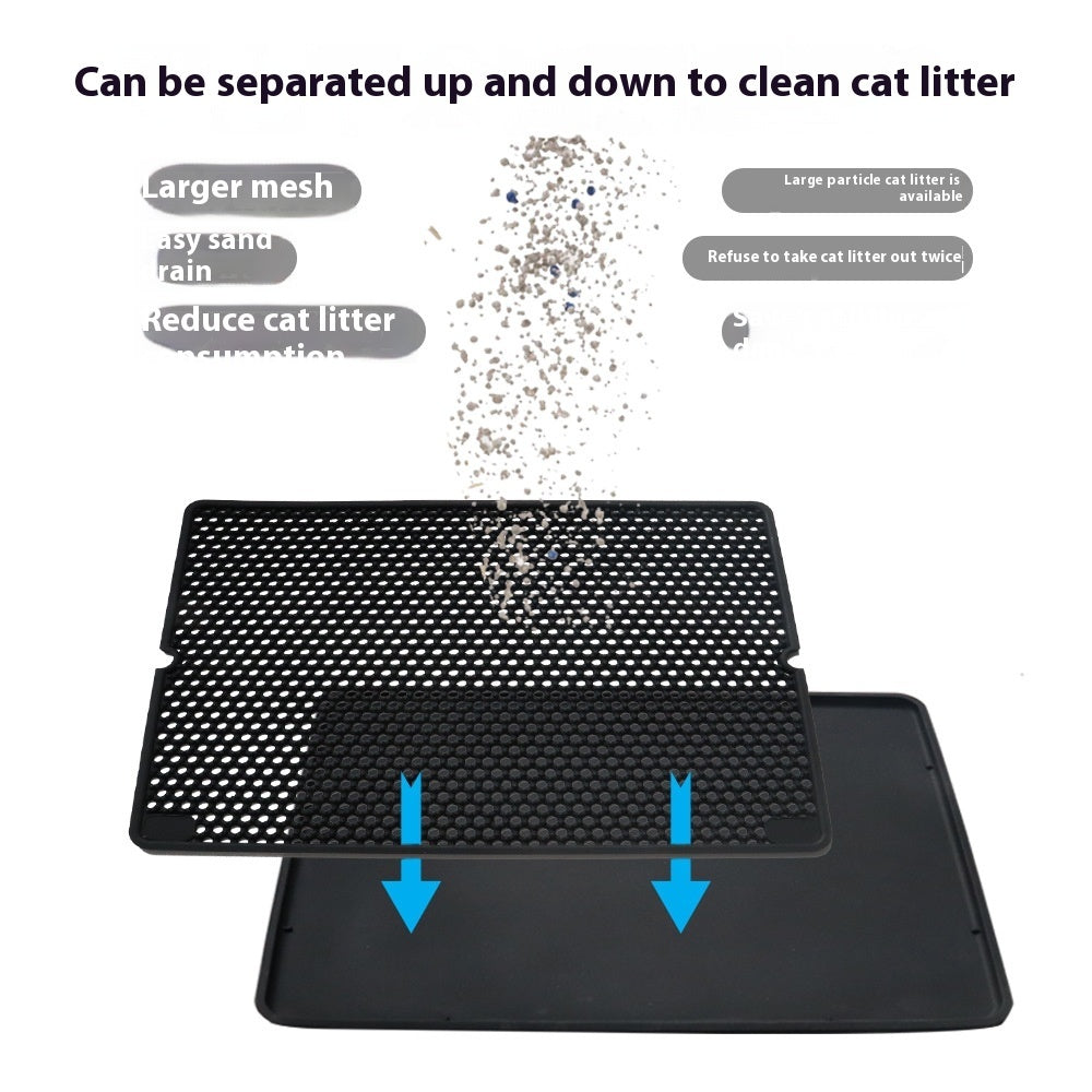 Oversized Double-layer Silicone Pet Cat Litter Mat