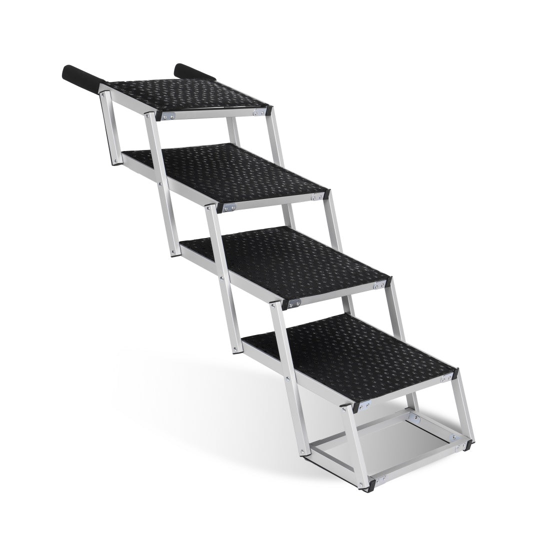 Foldable Dog Ramp For Cars, SUVs, Trucks, Portable Pet Dog Stairs For Large Dogs With Non-Slip Surface  Reinforced Design, Lightweight Yet Sturdy Supports Up To 250lbs