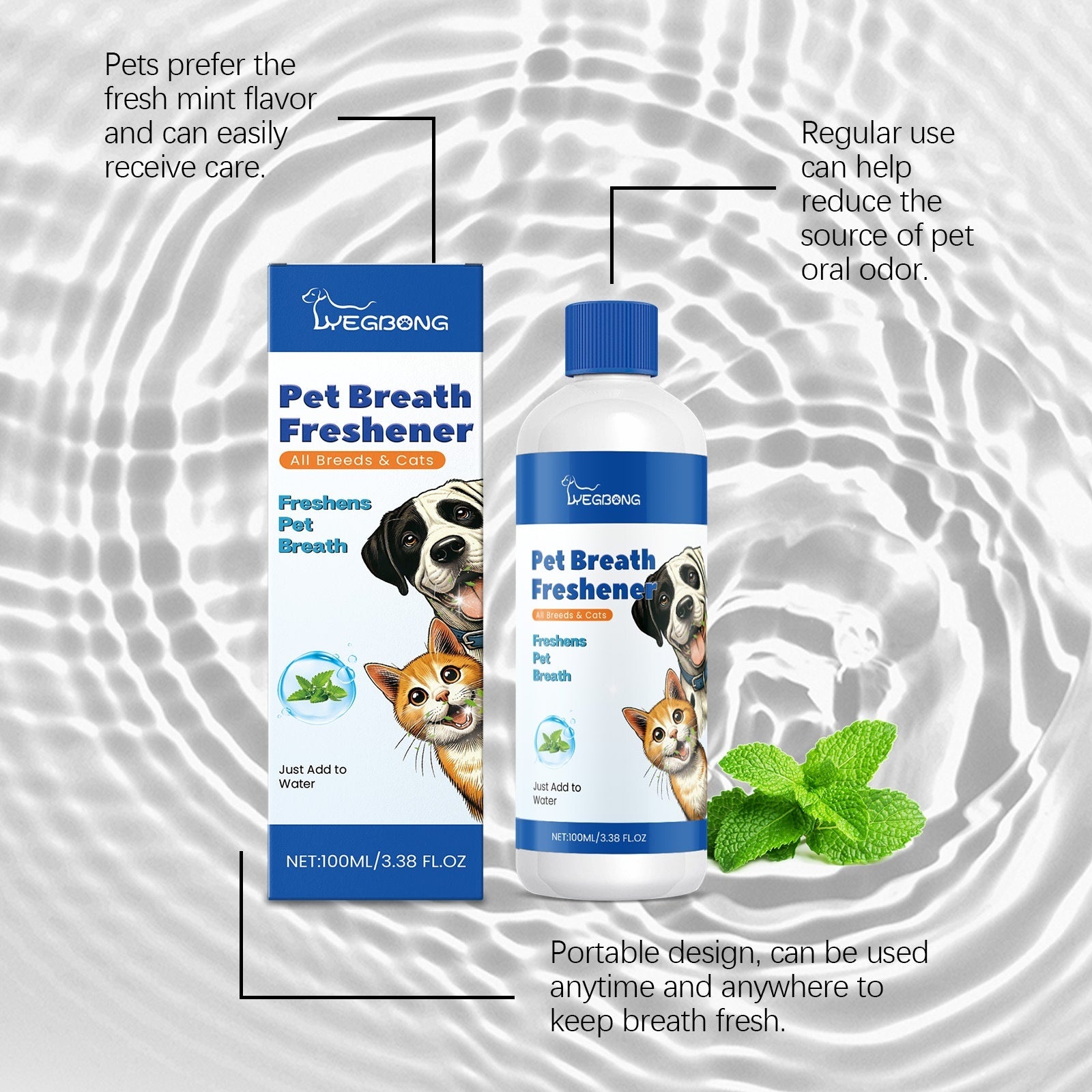 Pet Breath Freshener With Gentle, Refreshing Ingredients For Oral Health