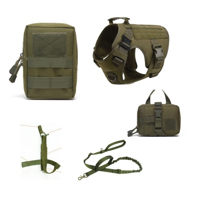Wild Paws™ Strike-Team Tactical Harness & Bungee Leash Set