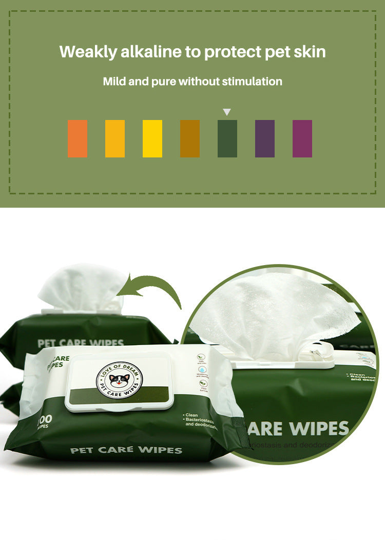 Pet Cat Tear Stain Cleaning Wipes