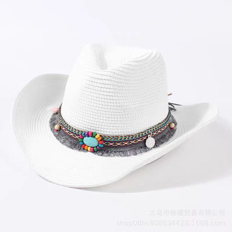 Western Cowboy Straw Hat Women's Big Eaves Outdoor