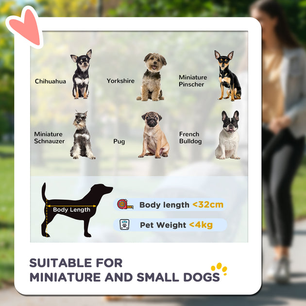 PawHut Dog Pram Dog Stroller Foldable Pet Pushchair With 4 Wheels, Safety Leashes, Cup Holder For Small Dogs, Black