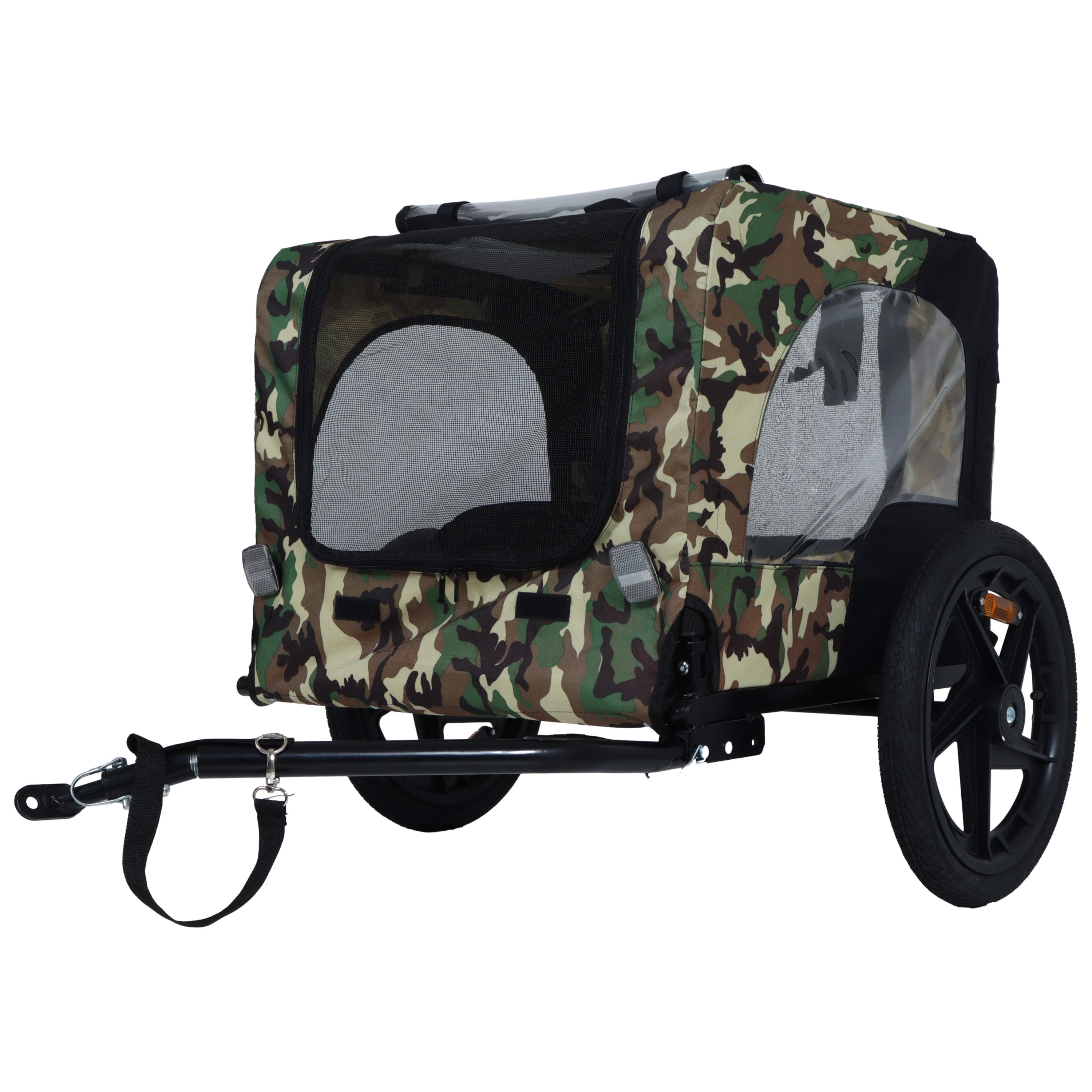 Pet Bike Trailer Dog Cart For Bicycle,Suitable For Small And Medium Pets, Easy Folding Cart Frame, Quick Release Wheel, Non-Slip Floor, Internal Leash