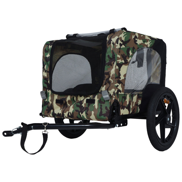 Pet Bike Trailer Dog Cart For Bicycle,Suitable For Small And Medium Pets, Easy Folding Cart Frame, Quick Release Wheel, Non-Slip Floor, Internal Leash