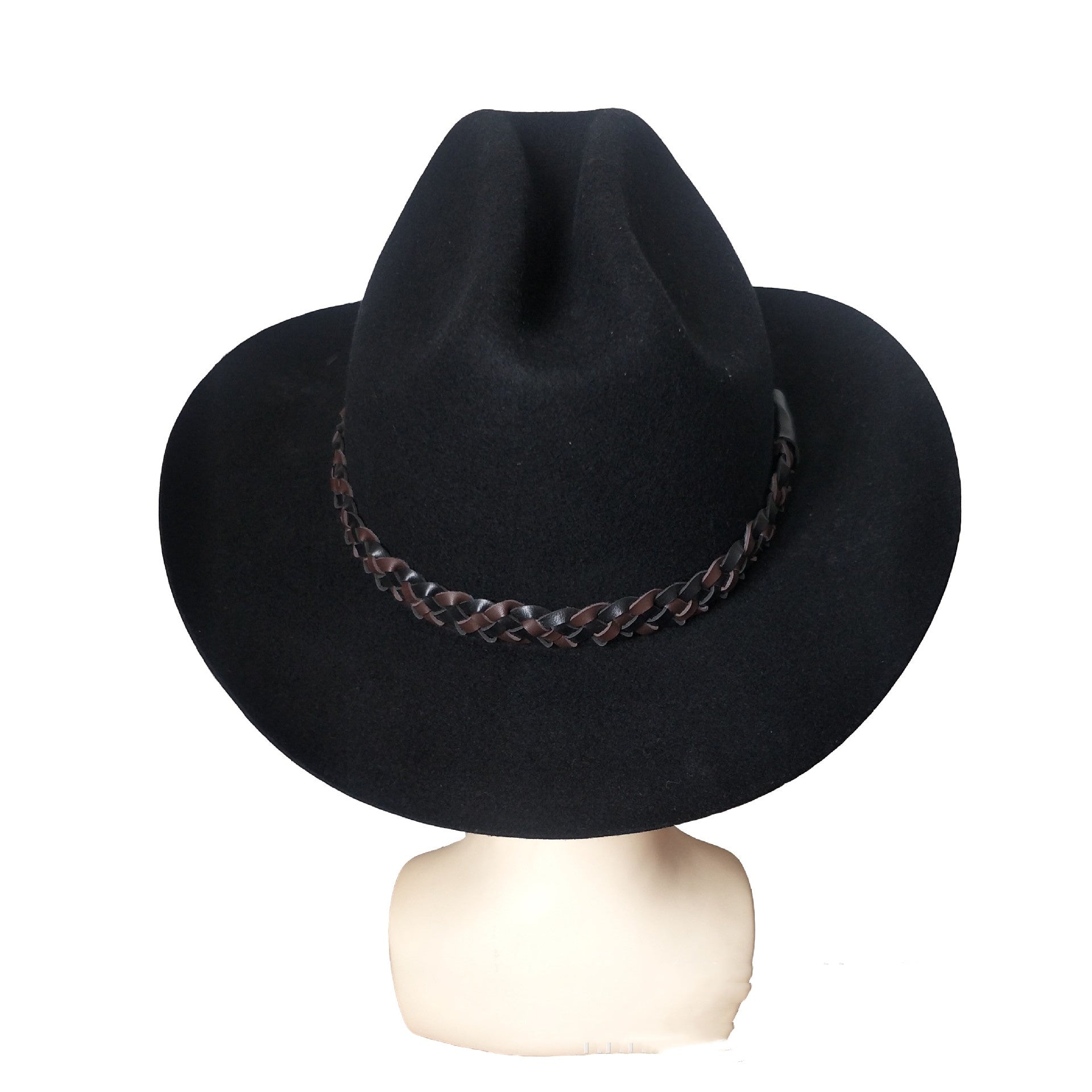 Wool Western Cowboy Hat Belt Top Hat Jazz Felt Cap