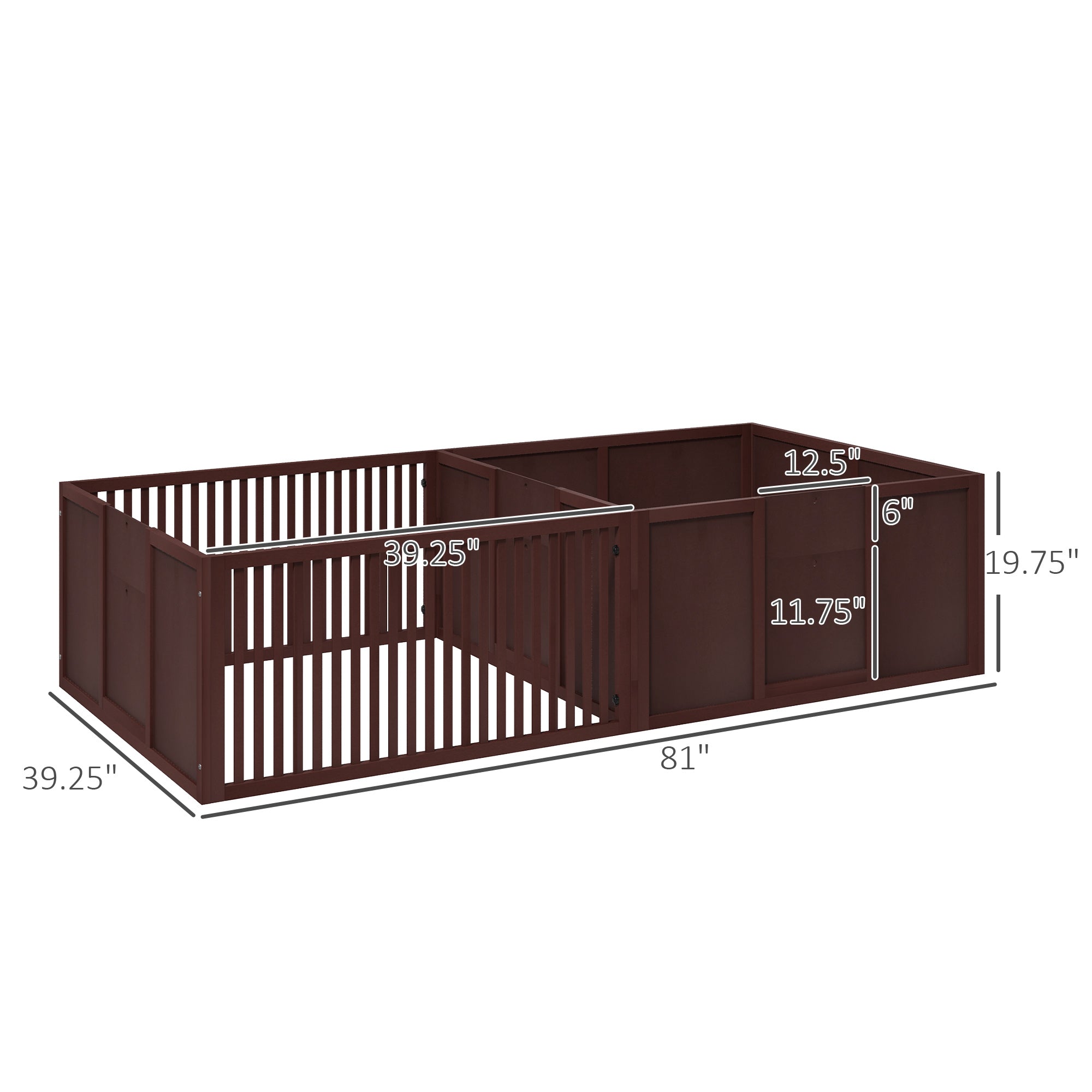 Whelping Box for Dogs Built for Mother’s Comfort, Dog Whelping Pen with Removable Doors, Puppy Playpen for Indoors, Newborn Puppy Supplies & Essentials, 81" x 39" x 20", Coffee