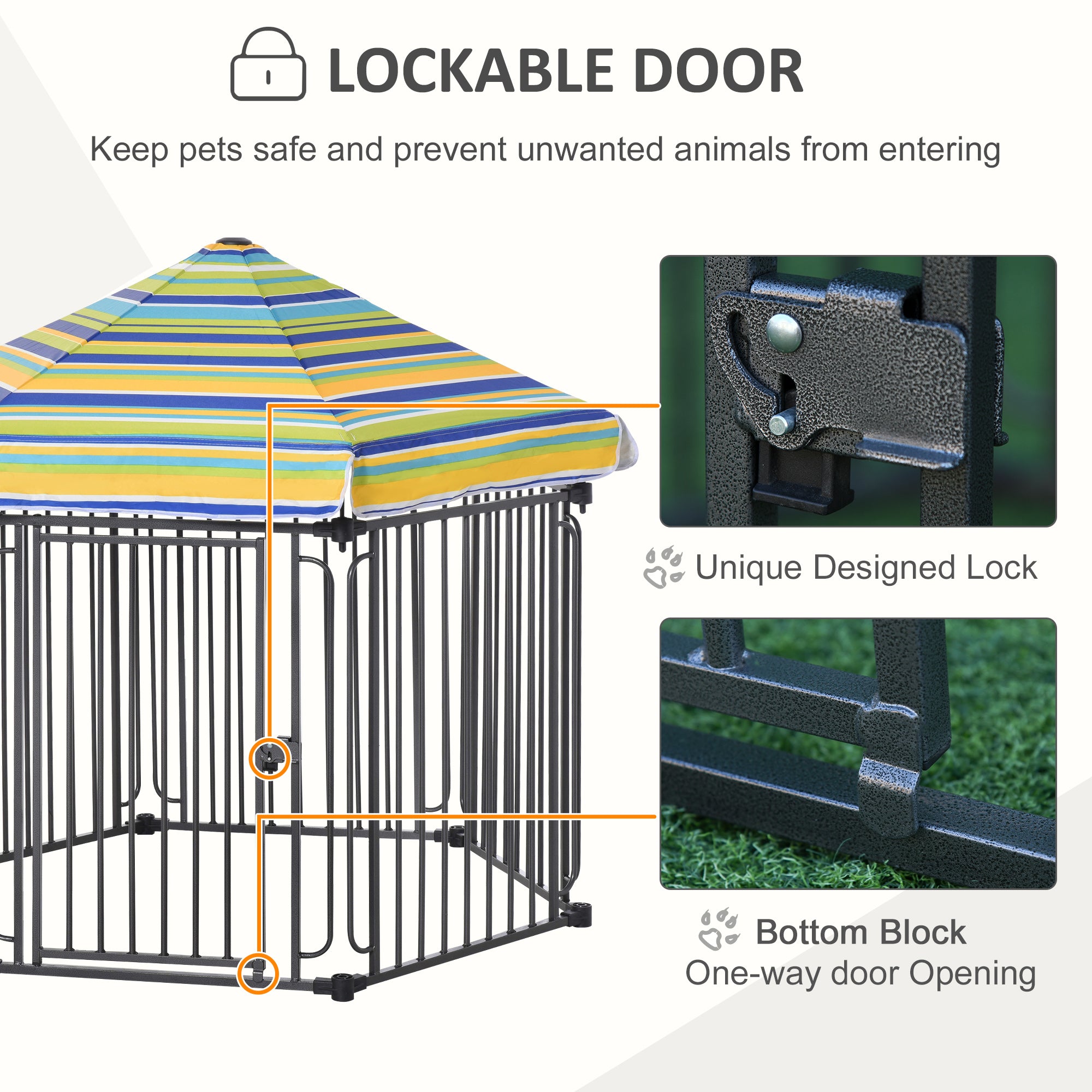 Dog Playpen with Door & Removable Cover for Small & Most Medium Sized Dogs Indoor & Outdoor Use