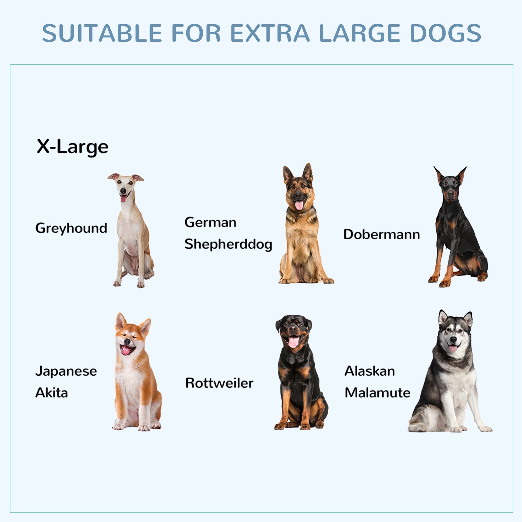 43" Heavy Duty Dog Crate with Removable Tray, Lockable Wheels and Double Door, for Large and Extra Large Dogs, Black