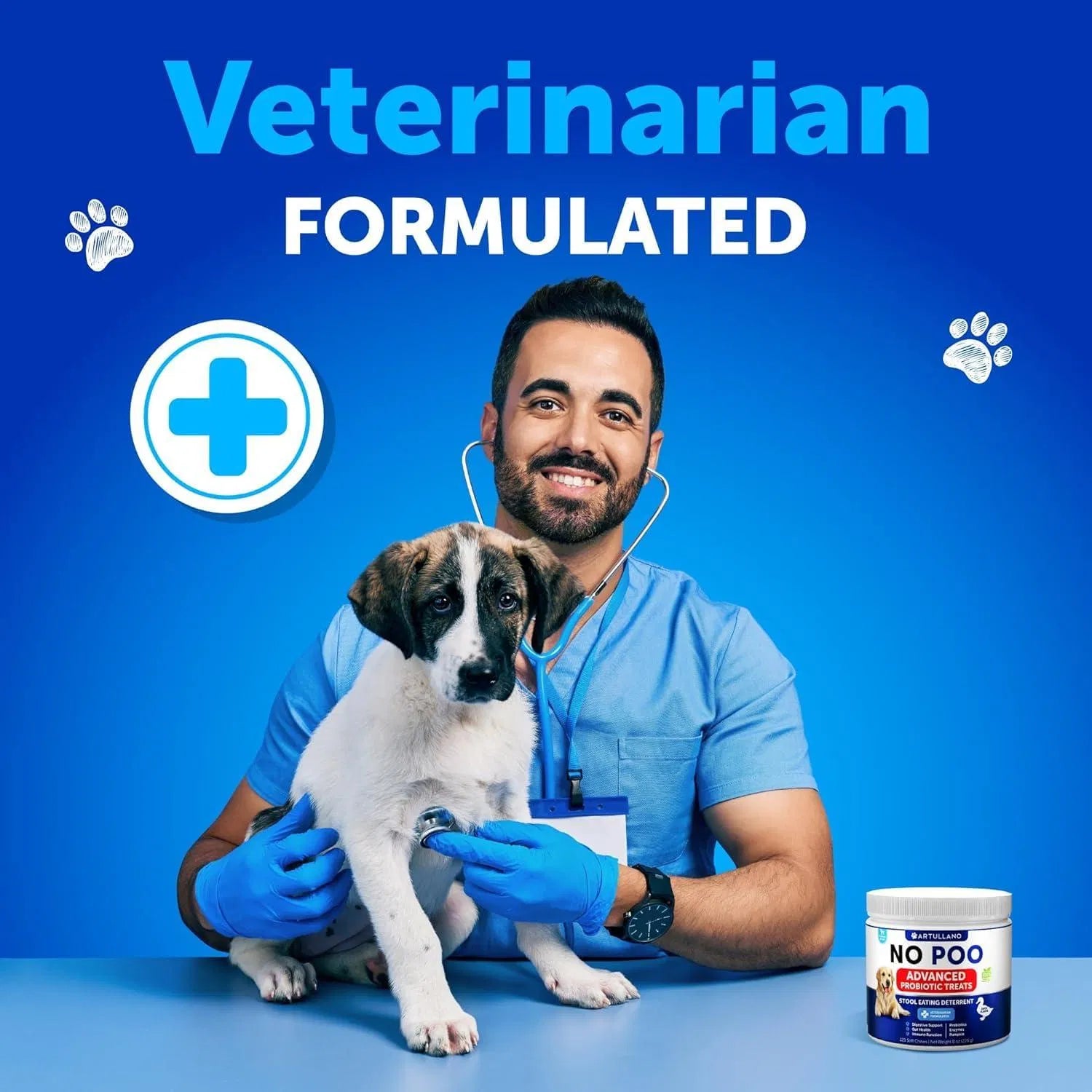 No Poo Chews For Dogs Puppy Coprophagia Stool Eating Deterrent Prevent Dog From Eating Poop Stop Eating Poop Treats With Probiotics & Enzymes Immune Digestive Gut Health Support Supplement
