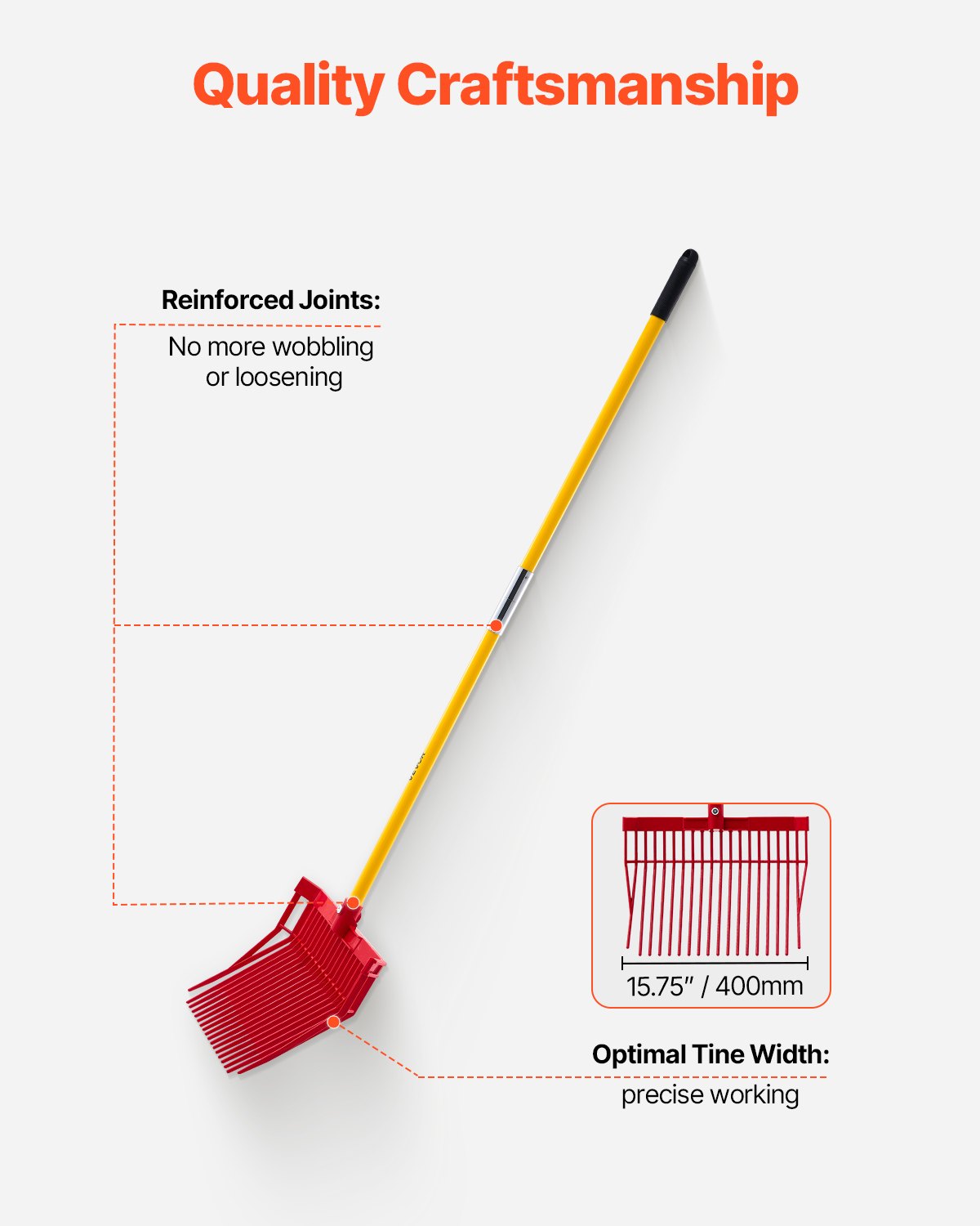 Horse Manure Fork Garden Tool 18 Angled Tine Plastic Pitchfork Muck Rake For Hay