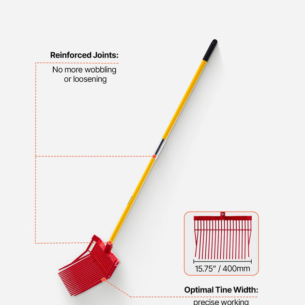 Horse Manure Fork Garden Tool 18 Angled Tine Plastic Pitchfork Muck Rake For Hay