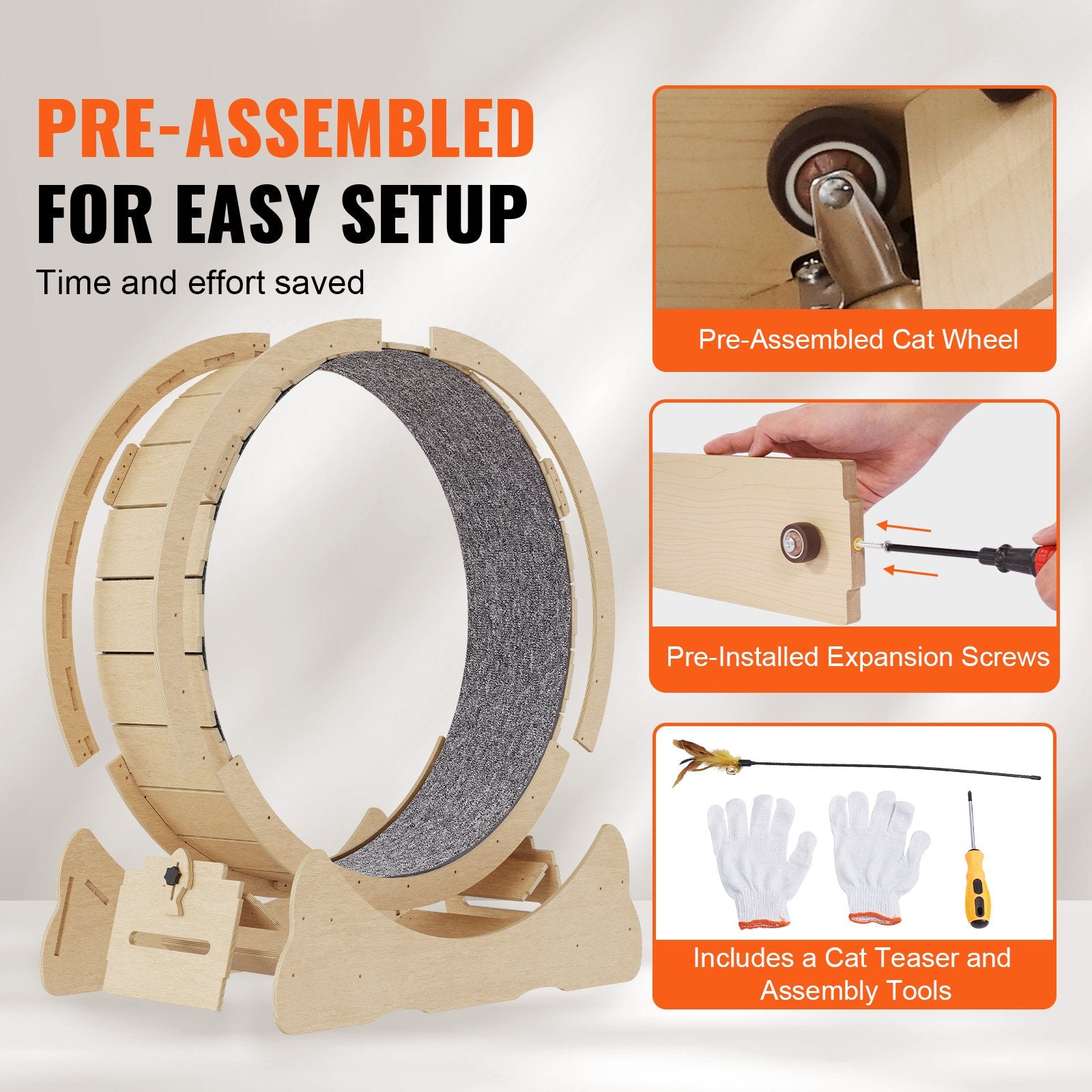 Cat Exercise Wheel Large Cat Treadmill Wheel For Indoor Cats 29.5 Inch