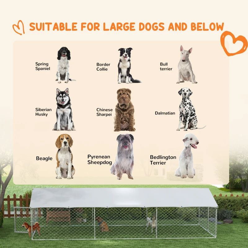 Outdoor Dog Kennel For Large-Sized Dogs With Waterproof UV Resistant Roof, SilverMultiple Packages Shipped. Please Pay Attention To The Dimensions And Weight In The Details.
