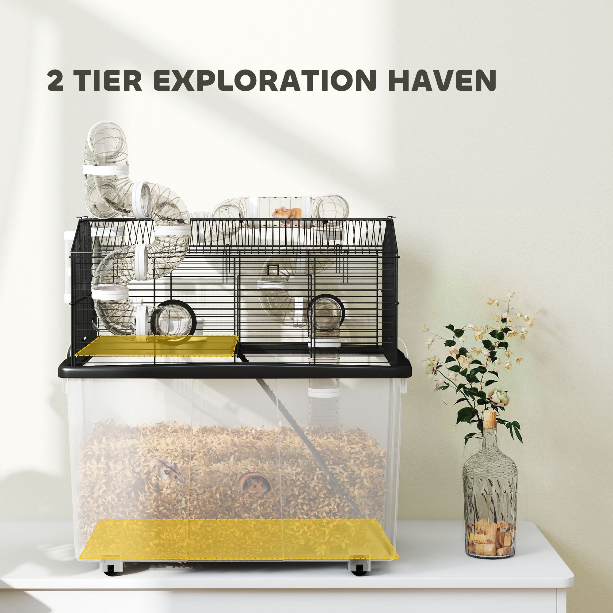 2 Tier Hamster Cage with 12" Deep Tray