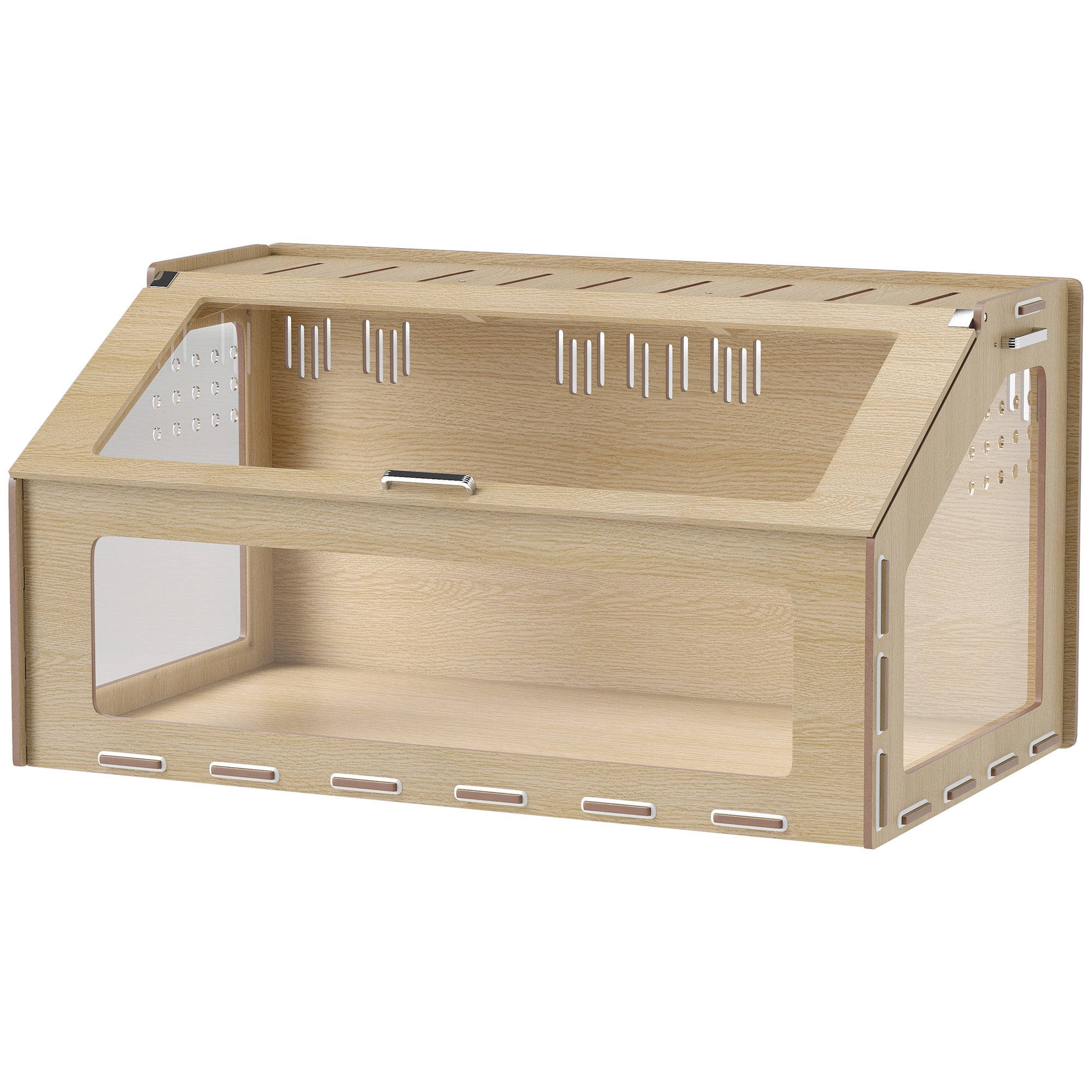 39 inch Hamster Cage Habitat with Acrylic Window & Openable Top for Dwarf Hamster, Gerbil, Guinea Pig, Rat, Oak