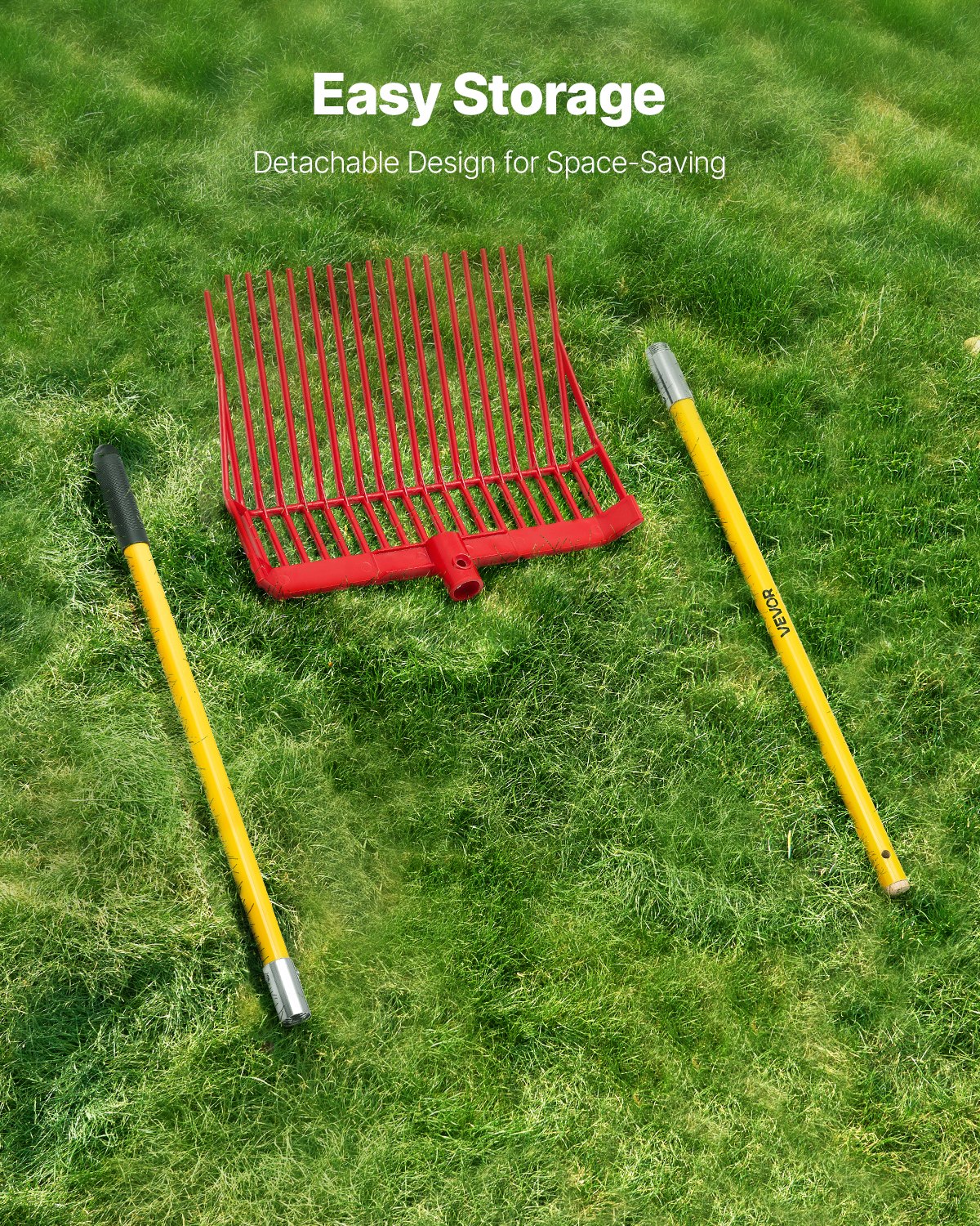 Horse Manure Fork Garden Tool 18 Angled Tine Plastic Pitchfork Muck Rake For Hay