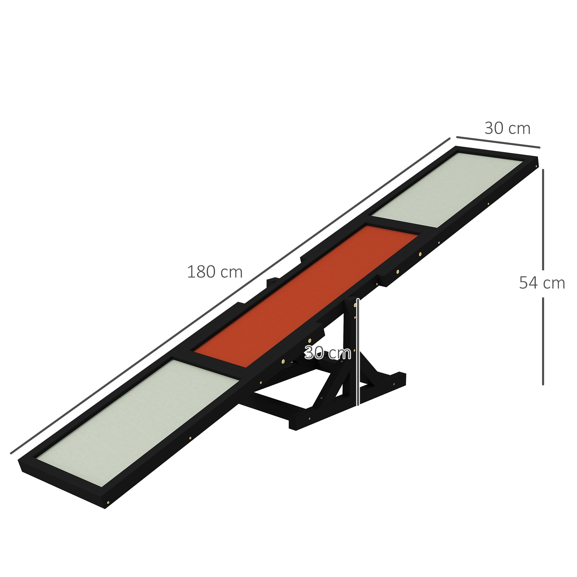 PawHut Wooden Pet Seesaw For Big Dogs, Dog Agility Equipment With Anti-Slip Surface - Black