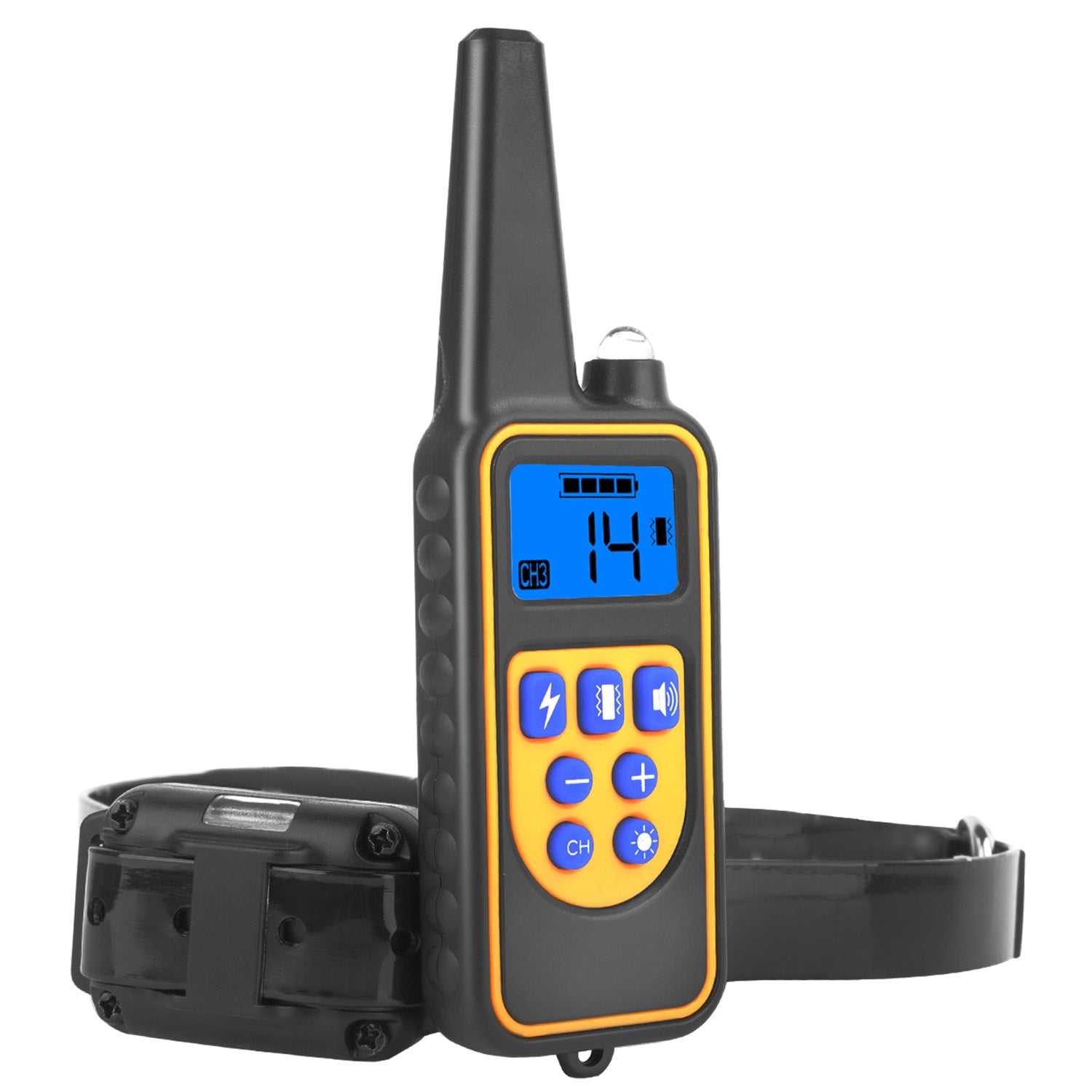 1Pc Dog Training Collar With Remote  IP67 Waterproof Pet Trainer 300mAh Rechargeable 875 Yard Remote Control 4 Modes Adjustable Level