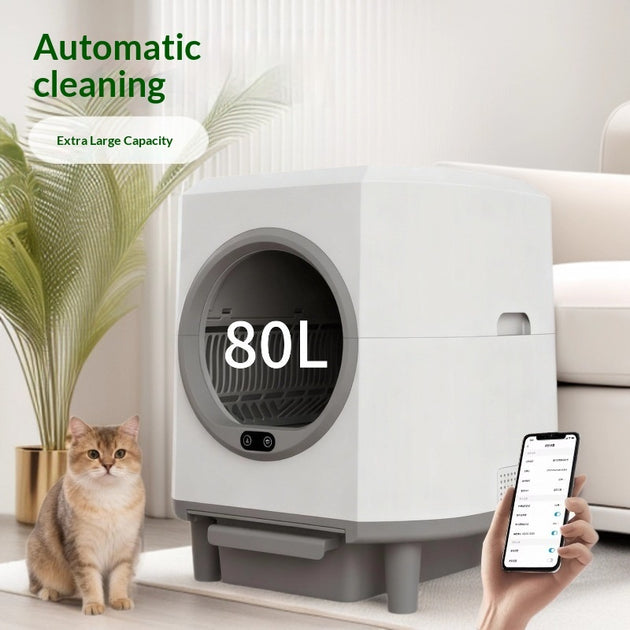 Smart Electric Pet Cat Litter Box 80L