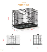 30-inch Black Wire Dog Cage Double Lock Mechanism Double Door Single H ...