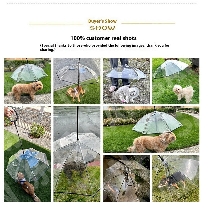 Transparent Pet Umbrella Dog C- Type Adjustable