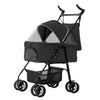 1Pc 4-Wheels Pet Stroller Foldable Carrier Strolling Cart Travel Jogger Pet Stroller With Removable Liner Storage Basket For Dog Cat