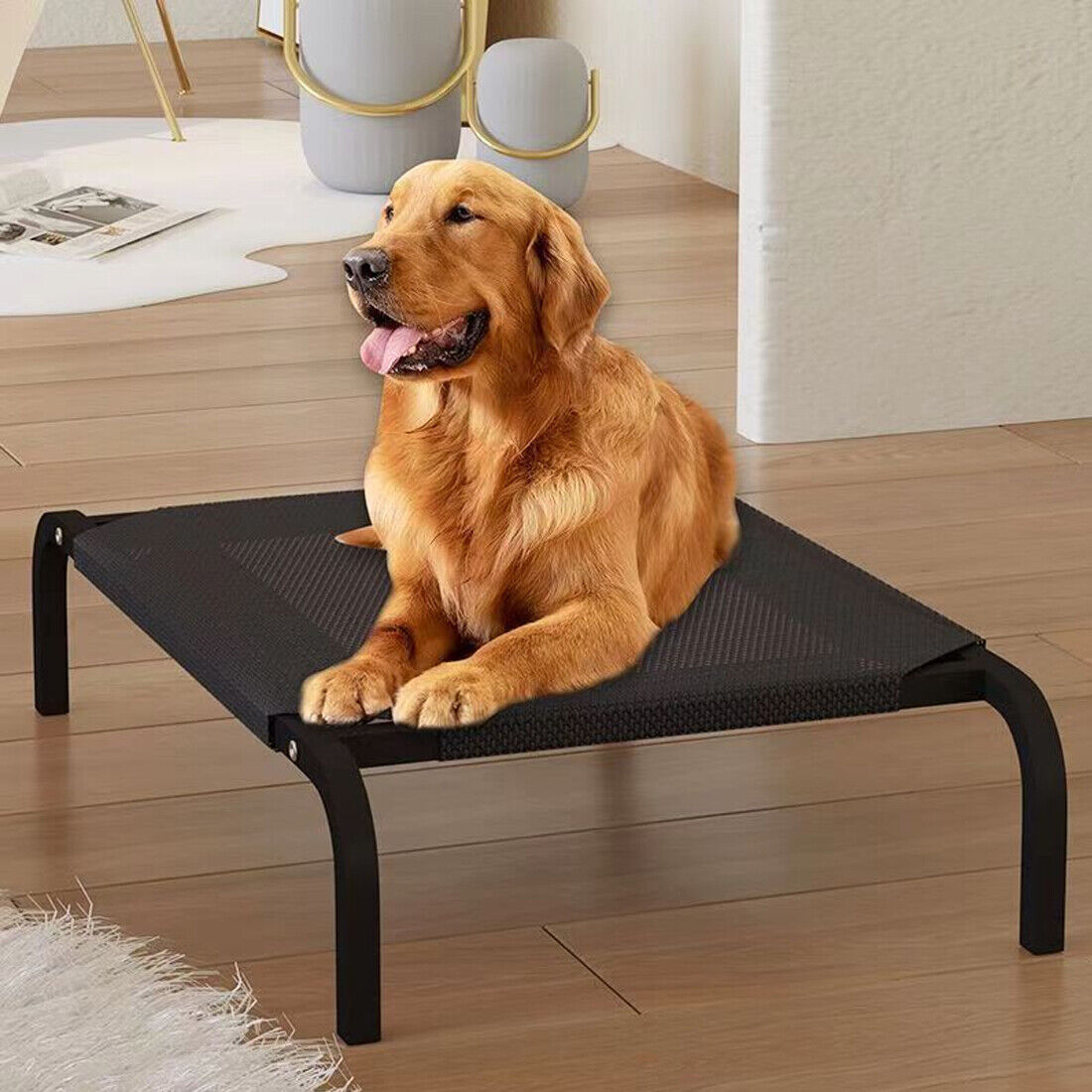 Elevated Dog Bed Pet Cat Mesh Camping Cot Indoor Outdoor Waterproof Two Size UK