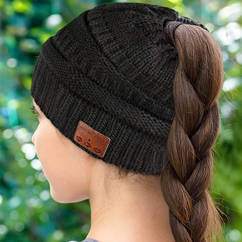 Fashion Bluetooth Earphones Music Hat Knitted And Velvet Warm Bluetooth Hat