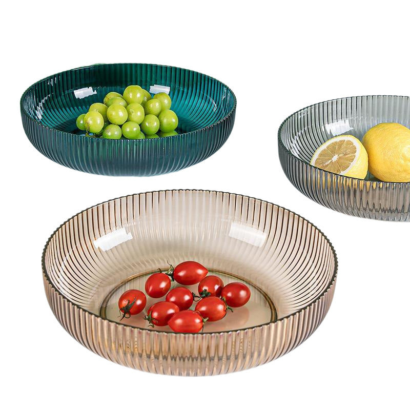 Three-color Simple Fruit PET Material Fruit Plate Snack Dish