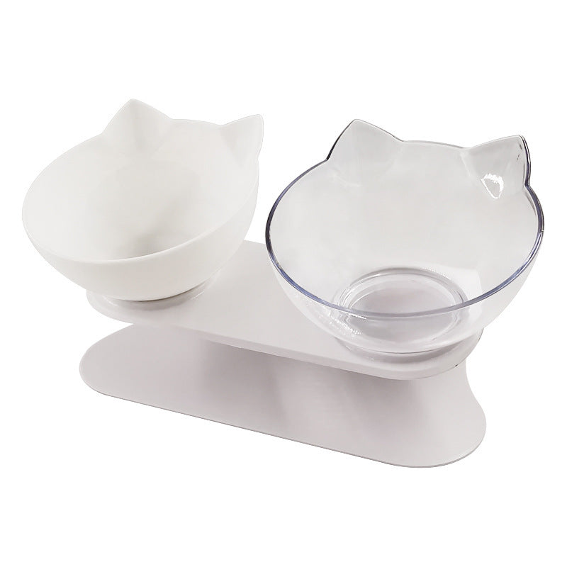 Inclined Transparent Cat Bowl