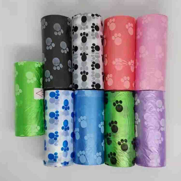 Pet Garbage Printed Footprints Folder Toilet Bag