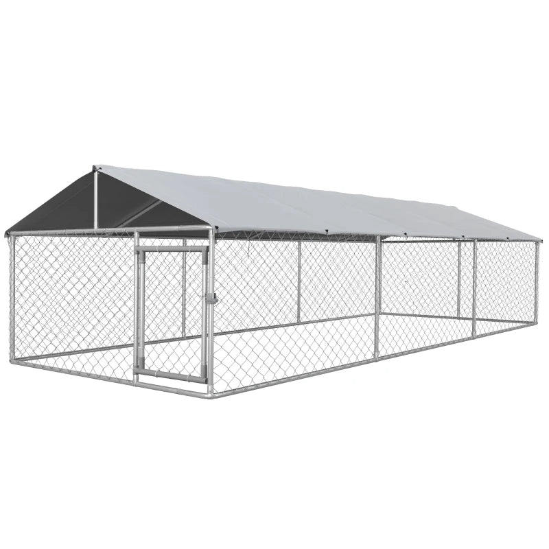 Outdoor Dog Kennel For Large-Sized Dogs With Waterproof UV Resistant Roof, SilverMultiple Packages Shipped. Please Pay Attention To The Dimensions And Weight In The Details.