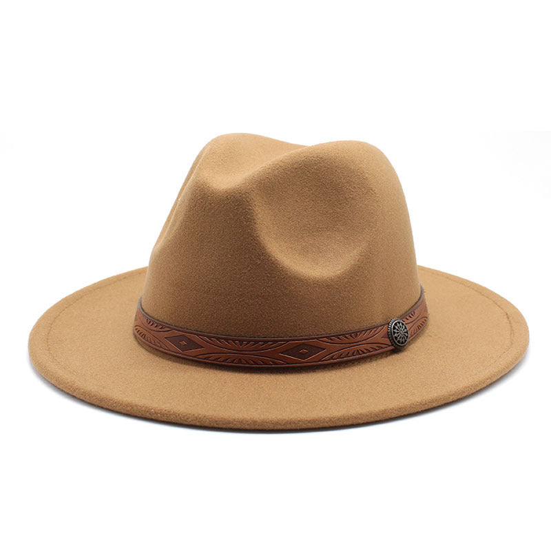 Army Green Ribbon Decoration Tibetan Top Hat Western Cowboy Hat