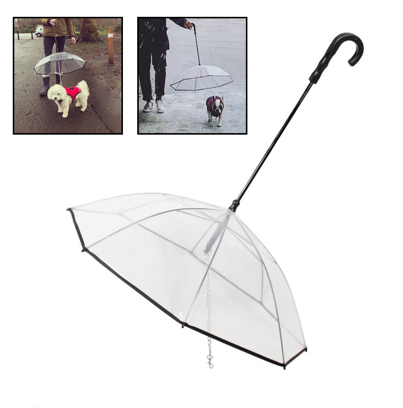 Transparent Umbrella with Removable Leash