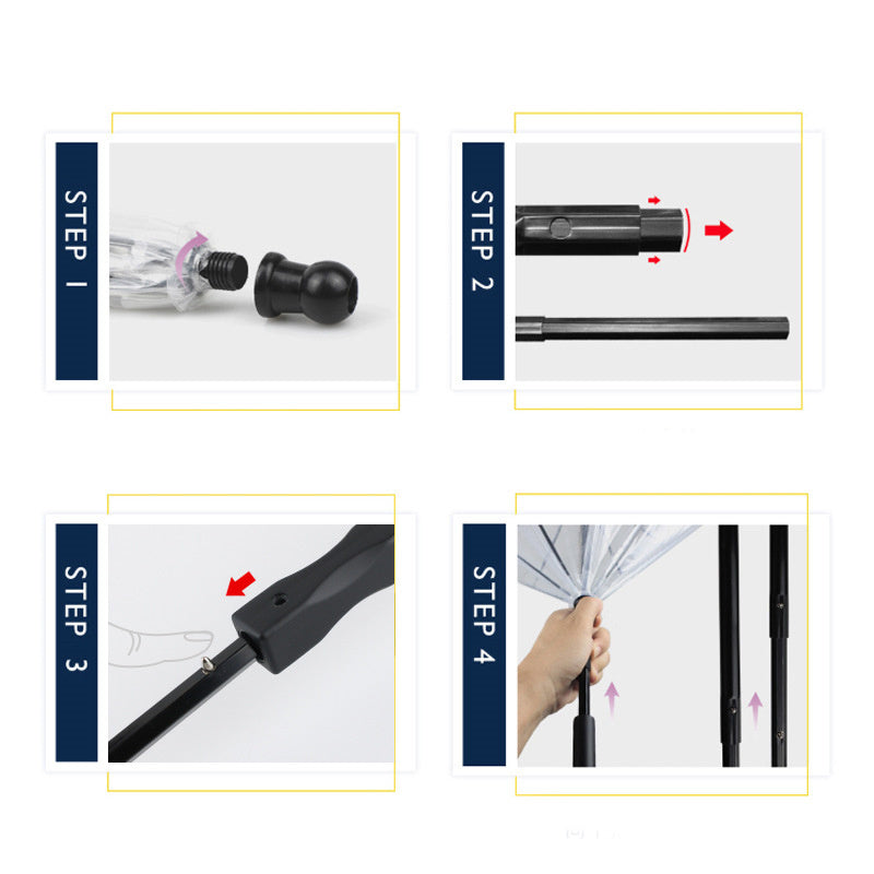 Transparent Umbrella with Removable Leash
