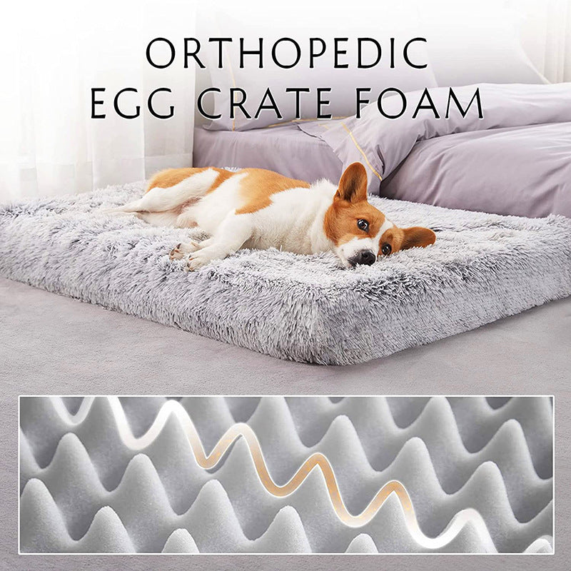 Plush Square Pet Bed / Wave Memory Foam Sofa
