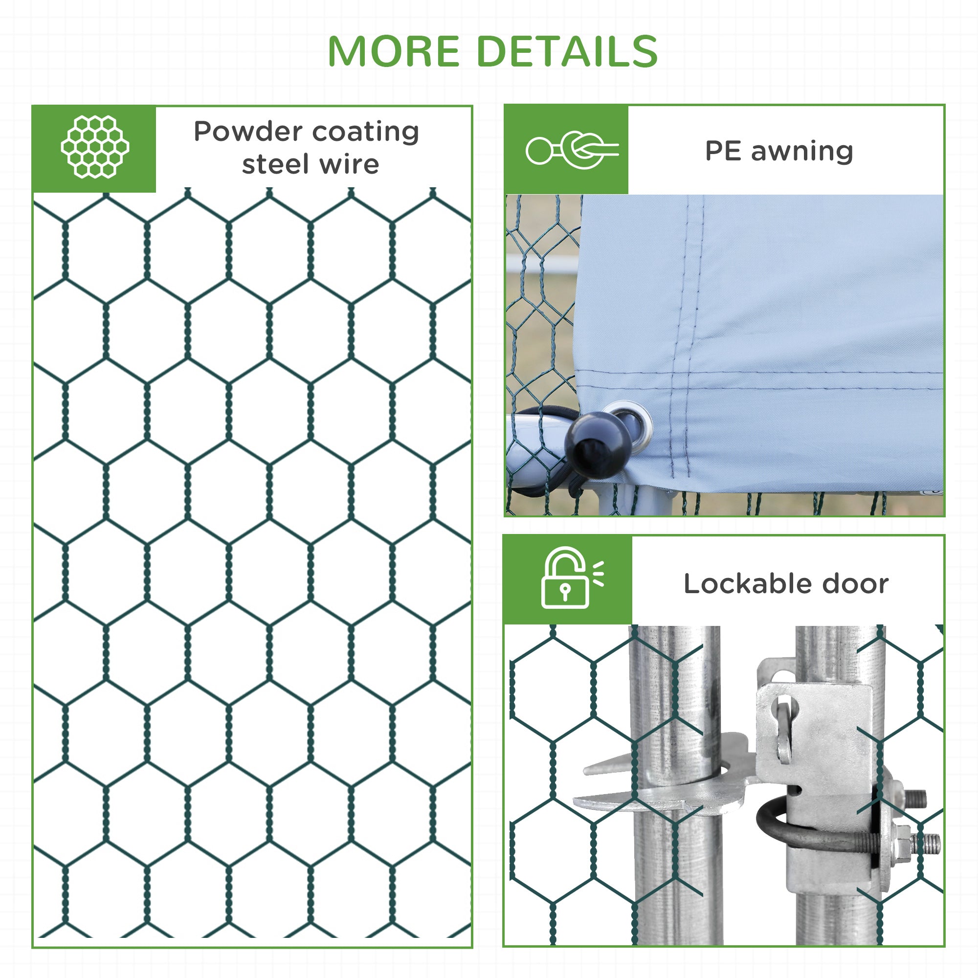 10’ x 20’ x 6.5’ Chicken Coop Cage, Outdoor Hen House w/Cover & Lockable Door