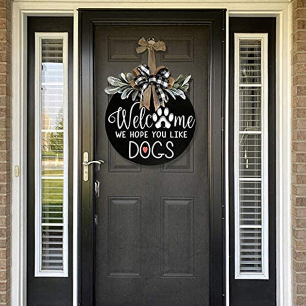 Country Style Bow Decoration Door Hanging Welcome Pet Number Plate
