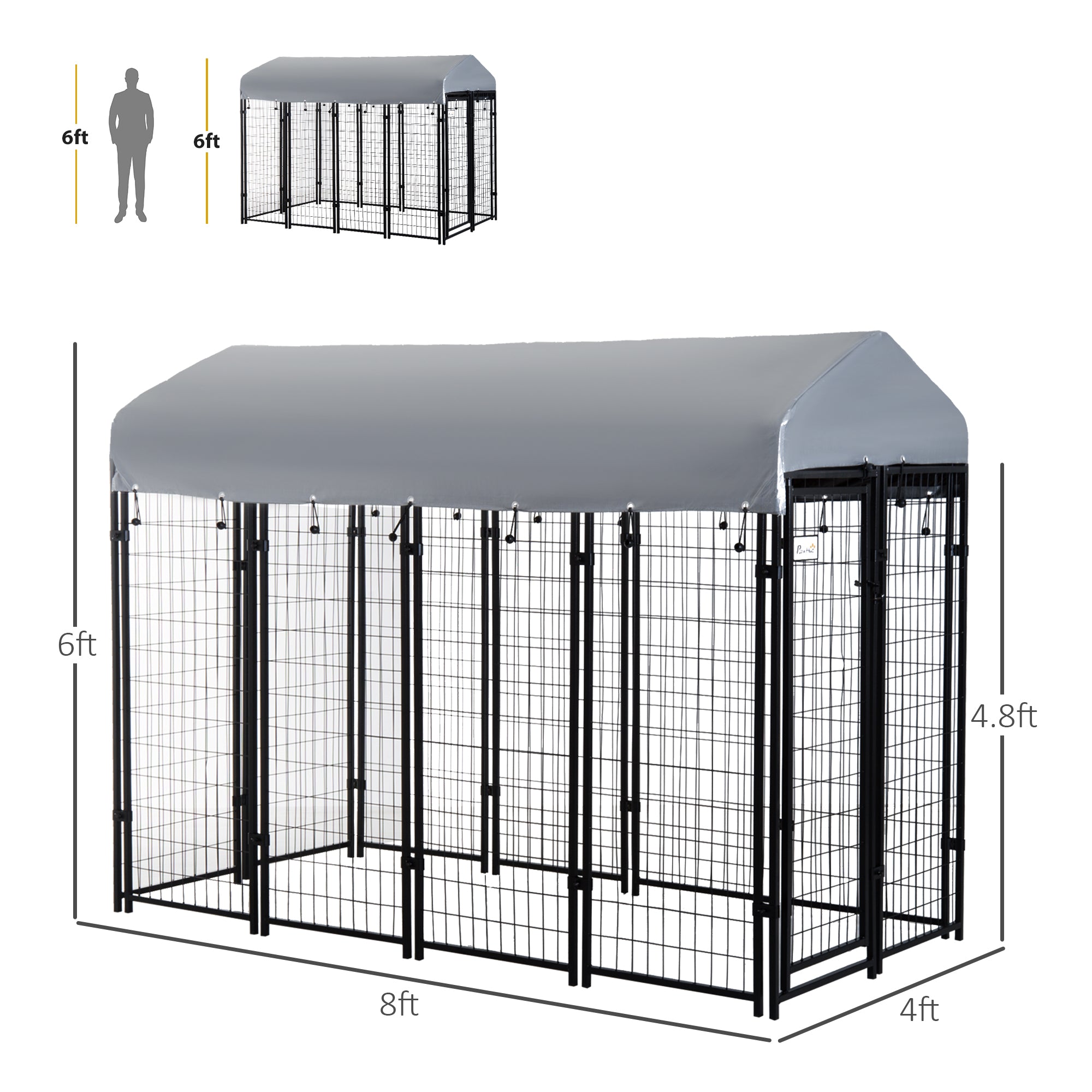 Outdoor Dog Kennel with Roof